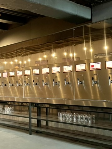 A brewery tap wall